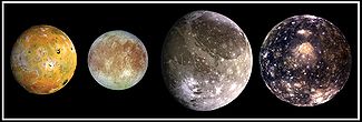 big Jovian moons, Io, Europa, Ganymede, Callisto