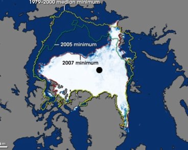 2007 Polar Ice relative to 2003 + '79-2000 avg